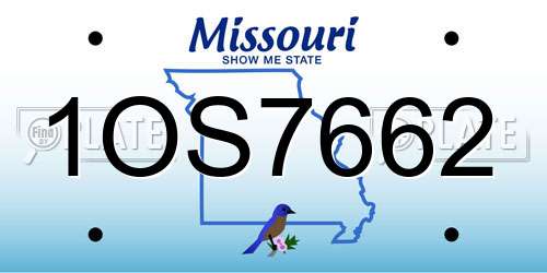 1OS7662 Missouri License Plate