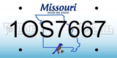 1OS7667 Missouri License Plate