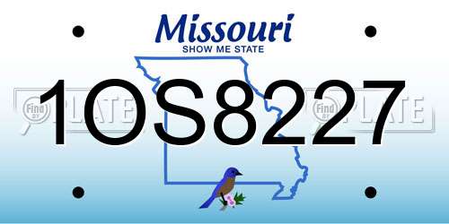 1OS8227 Missouri License Plate