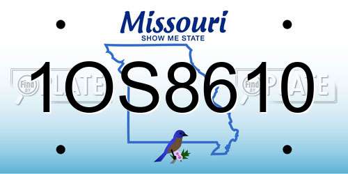 1OS8610 Missouri License Plate