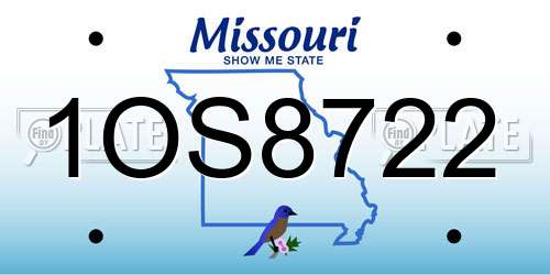 1OS8722 Missouri License Plate