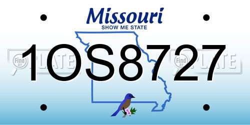 1OS8727 Missouri License Plate
