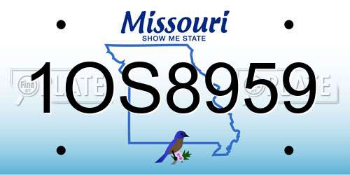1OS8959 Missouri License Plate