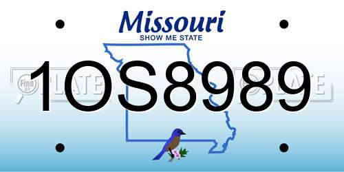 1OS8989 Missouri License Plate