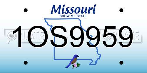 1OS9959 Missouri License Plate