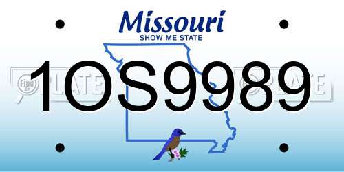 1OS9989 Missouri License Plate