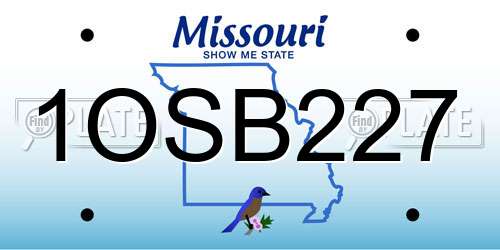 1OSB227 Missouri License Plate