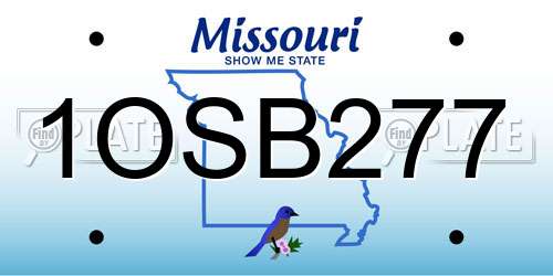 1OSB277 Missouri License Plate