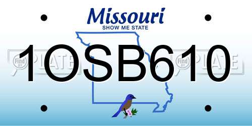 1OSB610 Missouri License Plate
