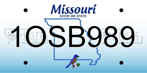1OSB989 Missouri License Plate