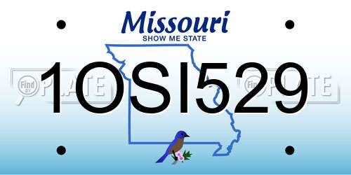 1OSI529 Missouri License Plate