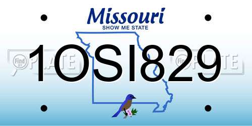 1OSI829 Missouri License Plate