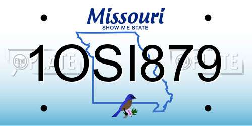 1OSI879 Missouri License Plate