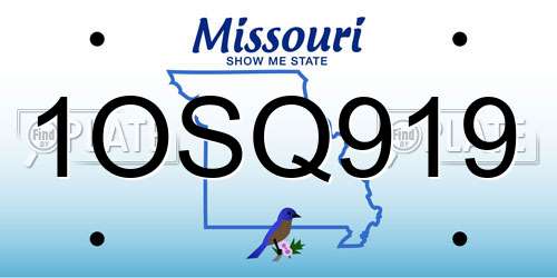 1OSQ919 Missouri License Plate
