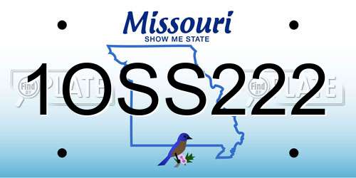1OSS222 Missouri License Plate