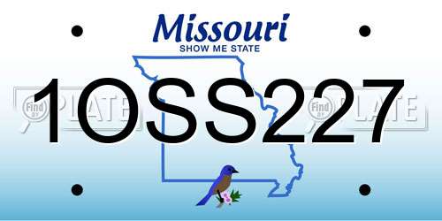 1OSS227 Missouri License Plate