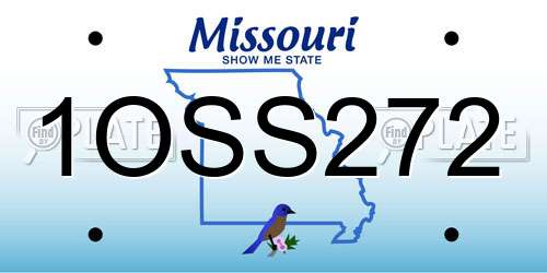 1OSS272 Missouri License Plate