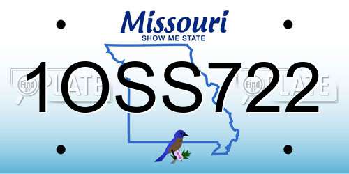 1OSS722 Missouri License Plate