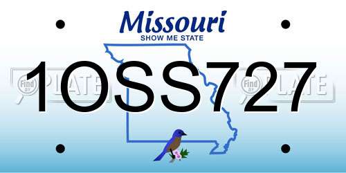 1OSS727 Missouri License Plate