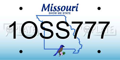1OSS777 Missouri License Plate