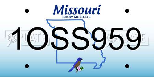1OSS959 Missouri License Plate
