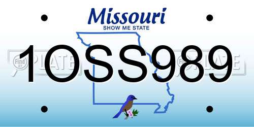 1OSS989 Missouri License Plate