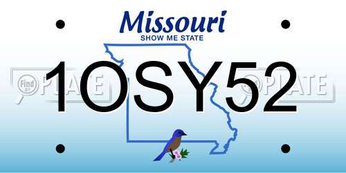 1OSY52 Missouri License Plate