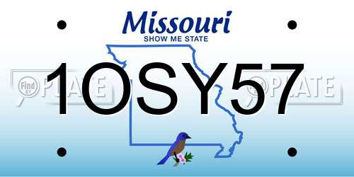 1OSY57 Missouri License Plate
