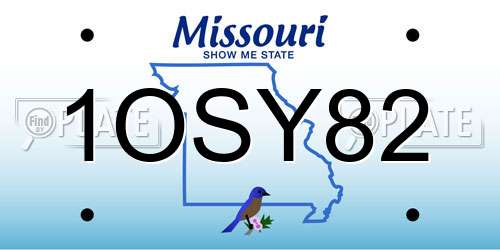 1OSY82 Missouri License Plate