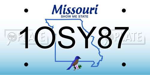 1OSY87 Missouri License Plate