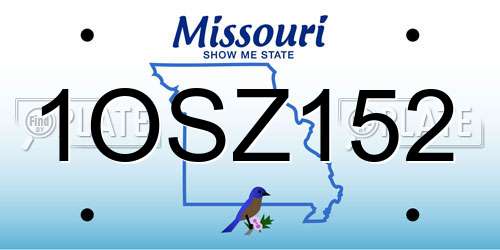 1OSZ152 Missouri License Plate