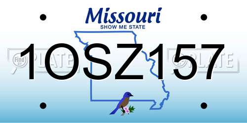 1OSZ157 Missouri License Plate