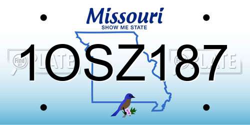 1OSZ187 Missouri License Plate