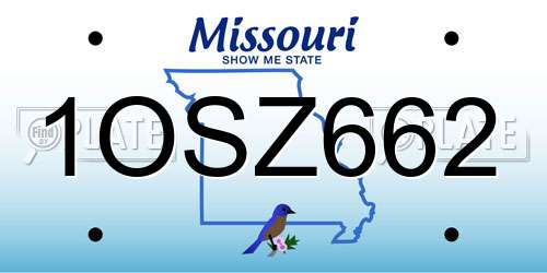 1OSZ662 Missouri License Plate