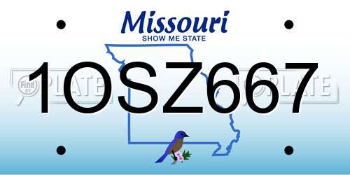 1OSZ667 Missouri License Plate