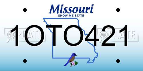 1OTO421 Missouri License Plate