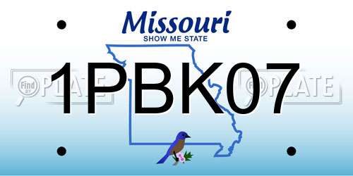1PBK07 Missouri License Plate