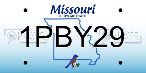 1PBY29 Missouri License Plate