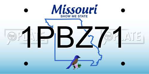 1PBZ71 Missouri License Plate