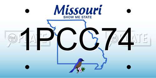 1PCC74 Missouri License Plate
