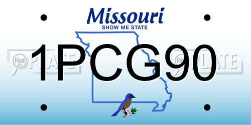 1PCG90 Missouri License Plate
