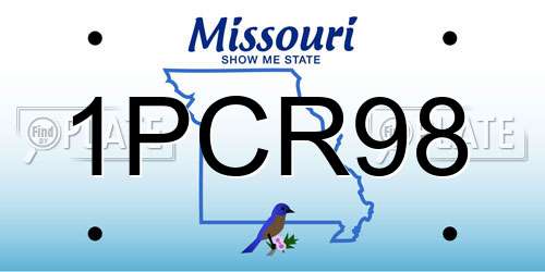 1PCR98 Missouri License Plate