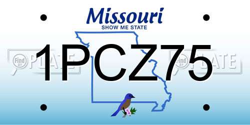 1PCZ75 Missouri License Plate