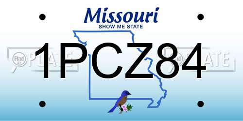 1PCZ84 Missouri License Plate