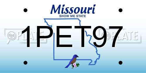 1PET97 Missouri License Plate