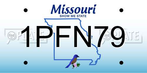 1PFN79 Missouri License Plate