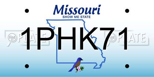 1PHK71 Missouri License Plate