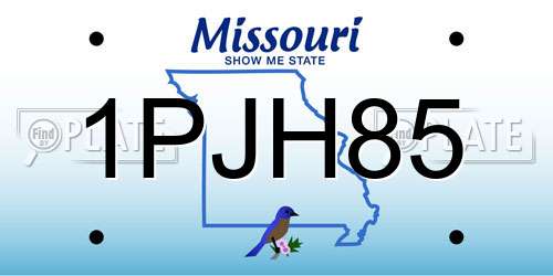 1PJH85 Missouri License Plate