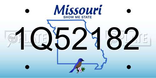 1Q52182 Missouri License Plate