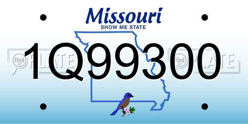 1Q99300 Missouri License Plate
